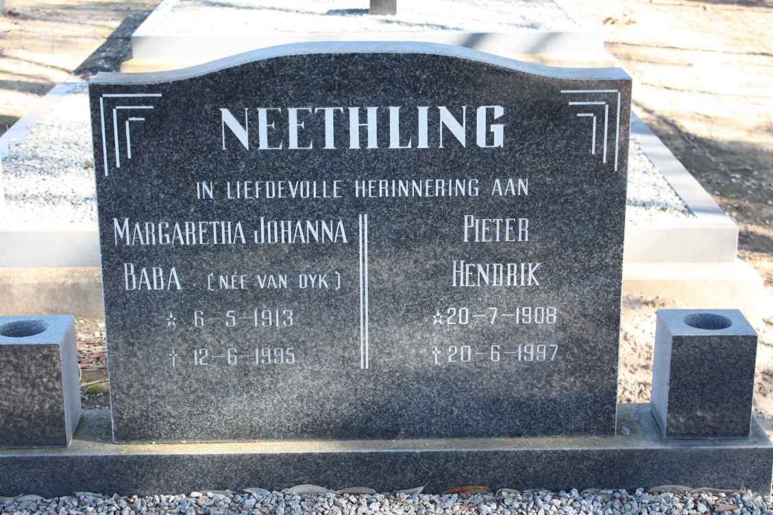 NEETHLING Pieter Hendrik 1908-1997 &amp; Margaretha Johanna VAN DYK 1913-1995