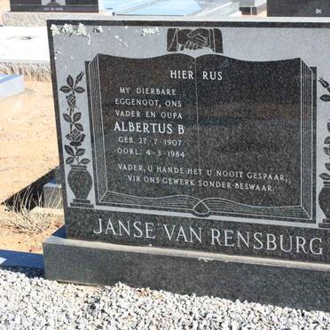 RENSBURG Albertus B., Janse van 1907-1984