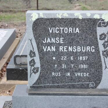 RENSBURG Victoria, Janse van 1897-1981