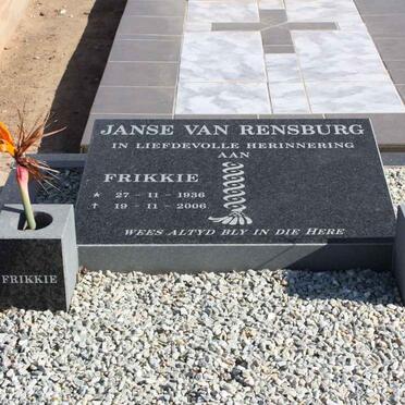 RENSBURG Frikkie, Janse van 1936-2006
