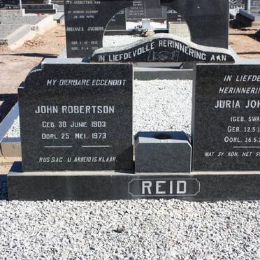 REID John Robertson 1903-1973 &amp; Juria Johanna SWART 1912-2000