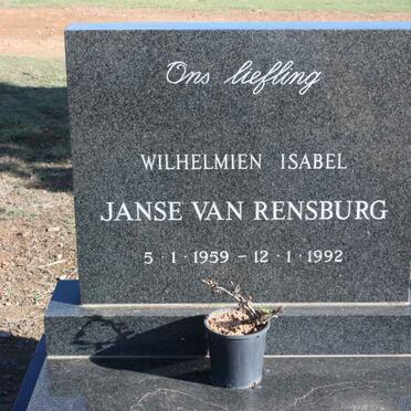 RENSBURG Wilhelmien Isabel, Janse van 1959-1992