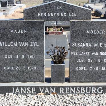 RENSBURG Willem van Zyl, Janse van 1911-1979 &amp; Susanna M.E. JANSE VAN NOORDWYK 1912-1984