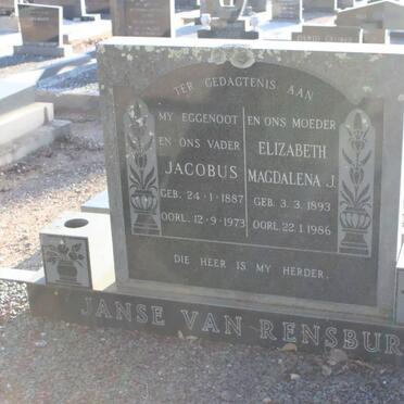 RENSBURG Jacobus, Janse van 1887-1973 &amp; Elizabeth Magdalena J. 1893-1986