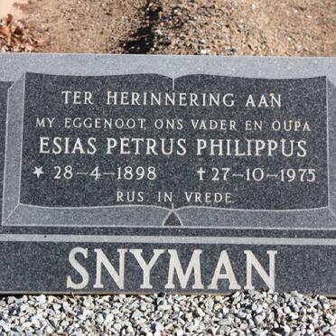 SNYMAN Esias Petrus Philippus 1898-1975