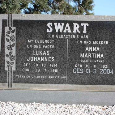 SWART Lukas Johannes 1914-1981 &amp; Anna Martina NIEMANN 1921-2004