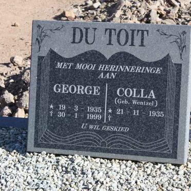 TOIT George, du 1935-1999 &amp; Colla WENTZEL 1935-