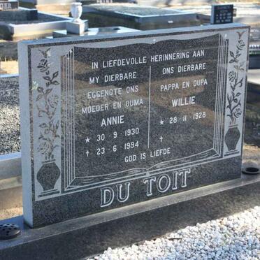 TOIT Willie, du 1928- &amp; Annie 1930-1994