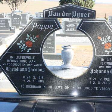 VYVER Christiaam Jacobus, van der 1916-1985 &amp; Johanna Catharina 1921-2002
