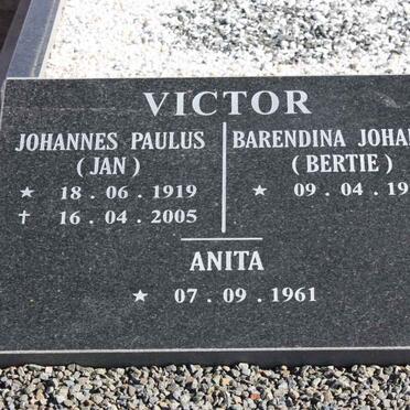 VICTOR Johannes Paulus 1919-2005 &amp; Barendina Johanna 1922- :: VICTOR Anita 1961-