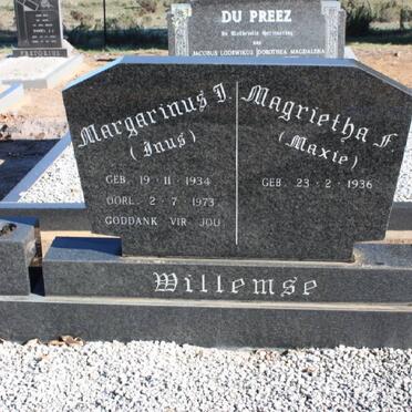 WILLEMSE Margarinus J. 1934-1973 &amp; Magrietha F. 1936-
