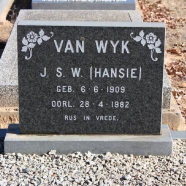 WYK J.S.W., van 1909-1982