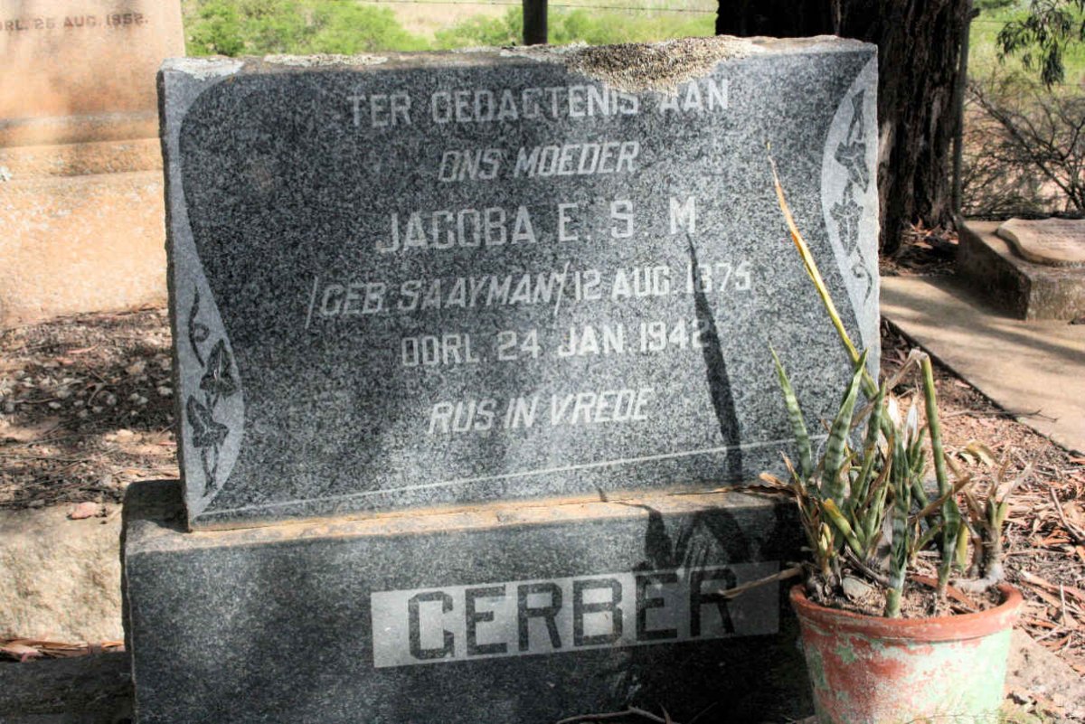 GERBER Jacoba E.S.M. neé SAAYMAN 1875-1942