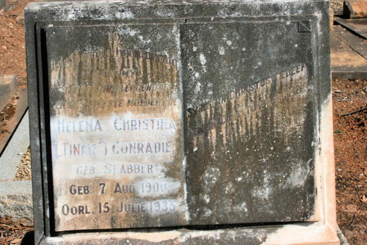 CONRADIE Helena Christina neé SLABBERT 1900-1935