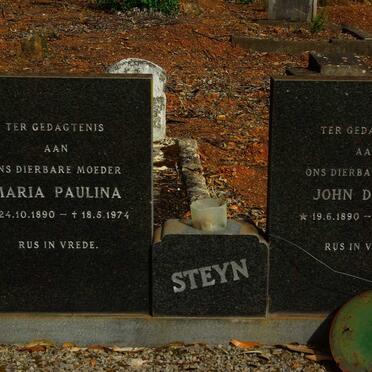 STEYN John Daniel 1890-1969 &amp; Maria Paulina 1890-1974