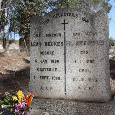 BEUKES Filander 1886-1966 &amp; Leah 1886-1958