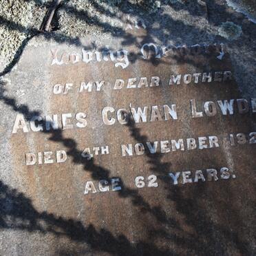 LOWDEN Agnes Cowan -1927