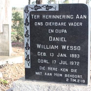 WESSO Danile William 1893-1972