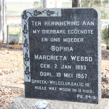 WESSO Sophia Margrieta 1993-1957
