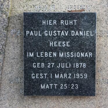 HEESE Paul Gustav Daniel 1878-1959