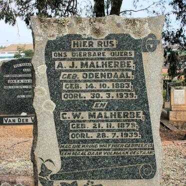 MALHERBE C.W. 1879-1939 &amp; A.J. ODENDAAL 1883-1939