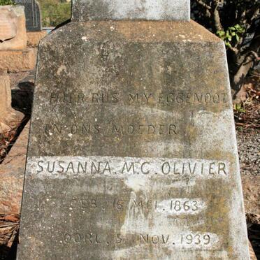 OLIVIER Susanna M.C. 1863-1939