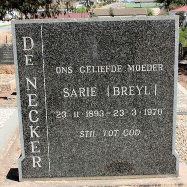 NECKER Sarie, de neé BREYL 1893-1970