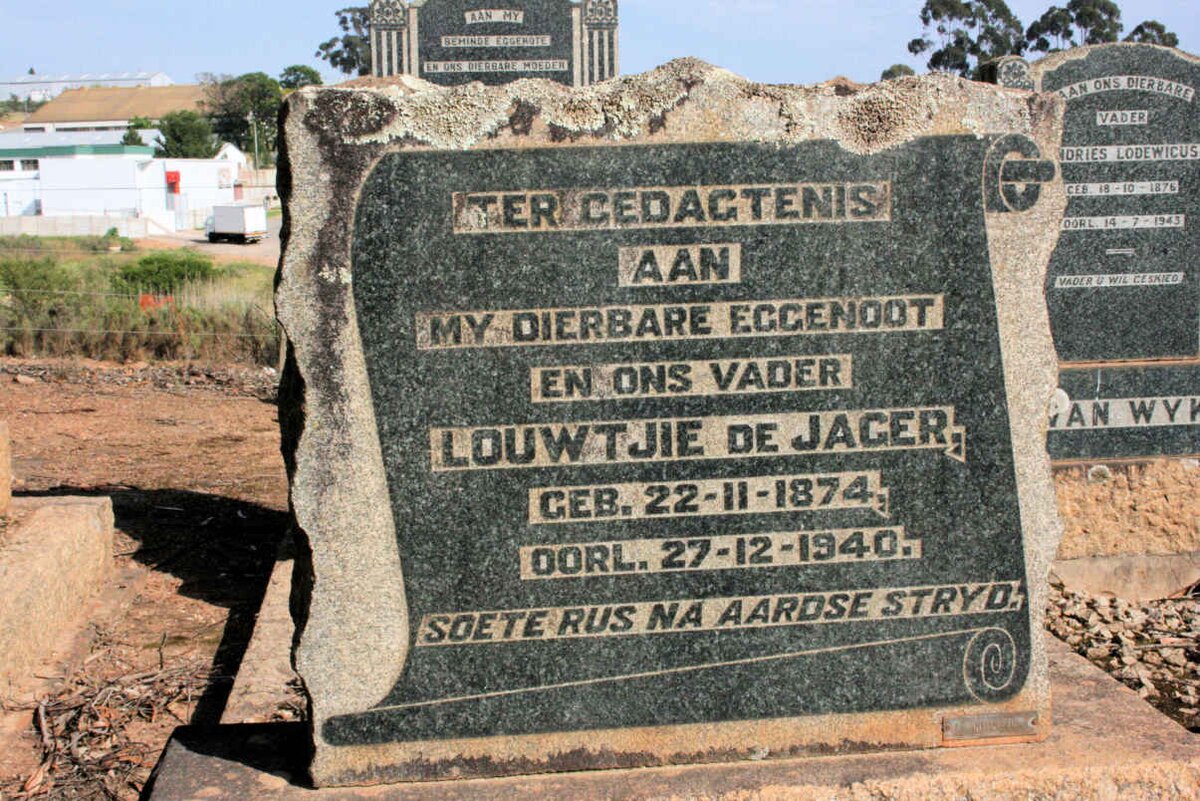 JAGER Louwtjie, de 1874-1940