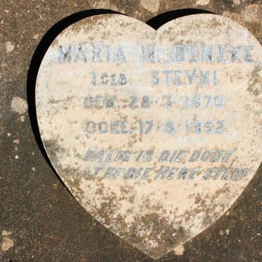 BENEKE Maria M. neé STEYN 1870-1952