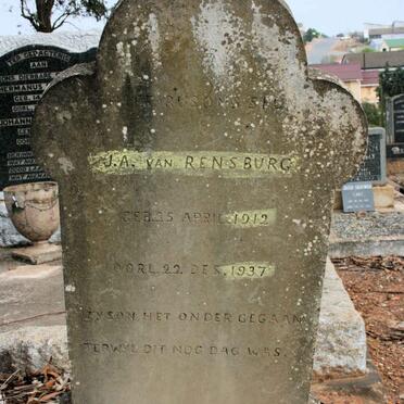 RENSBURG J.A., van 1912-1937
