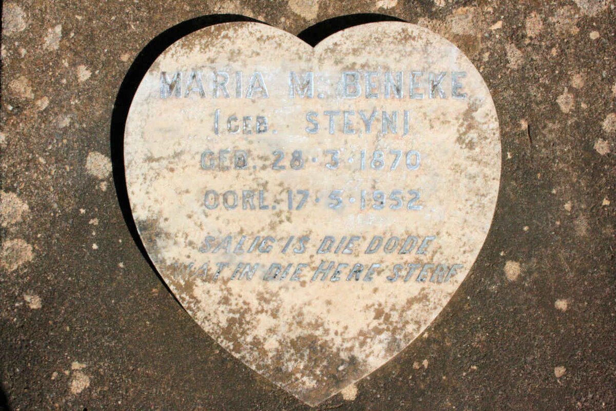 BENEKE Maria M. neé STEYN 1870-1952