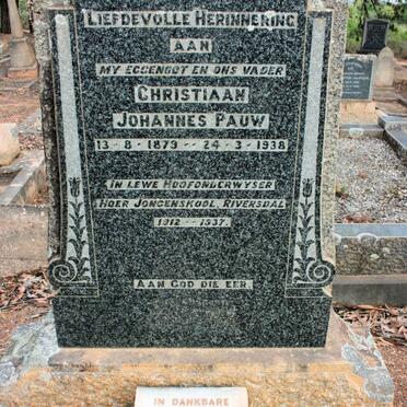 PAUW Christiaan Johannes 1879-1938