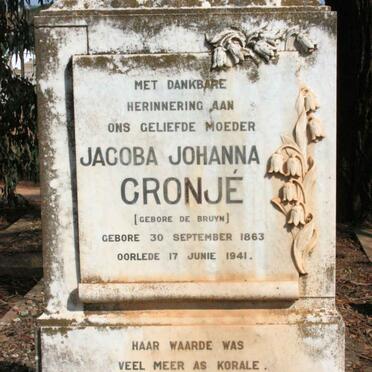 CRONJE Jacoba Johanna neé DE BRUYN 1863-1941