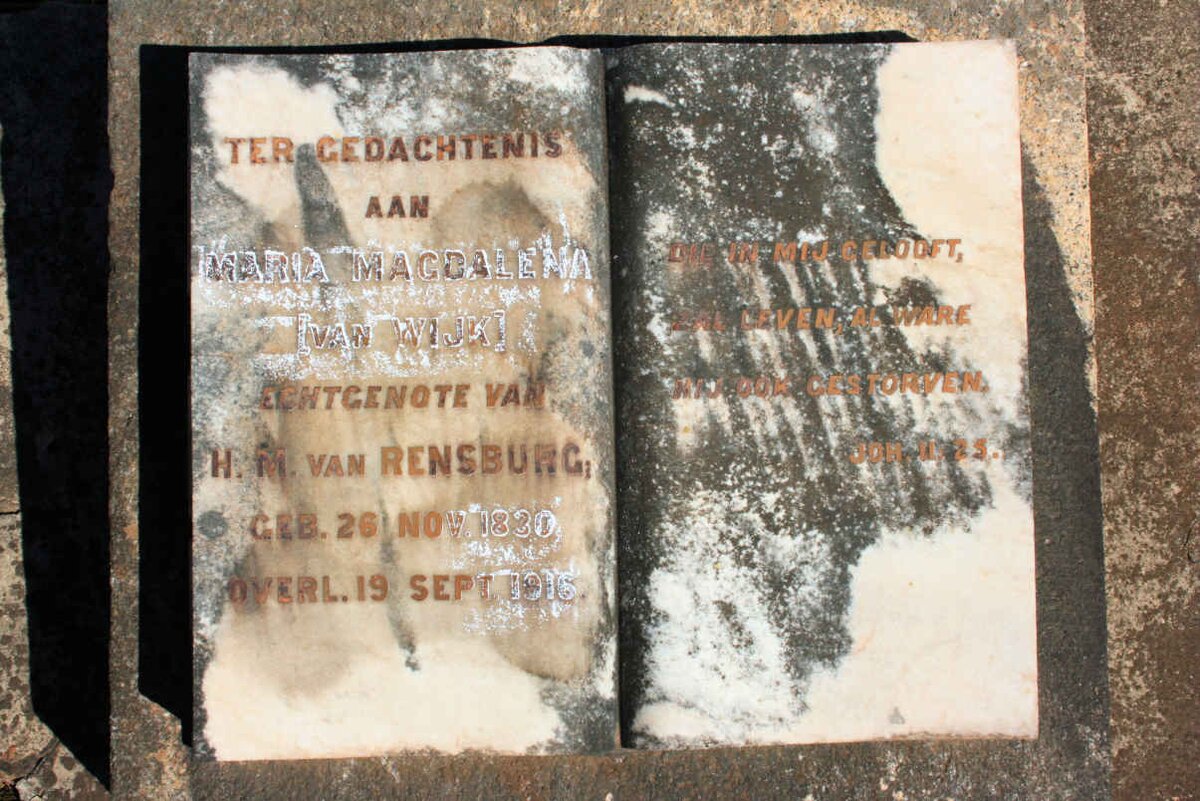 RENSBURG Maria Magdalena neé VAN WYK 1830-1916