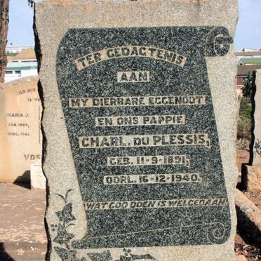 PLESSIS Charl, du 1891-1940