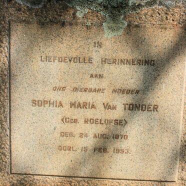 TONDER Sophia Maria, van neé ROELOFSE 1870-1953