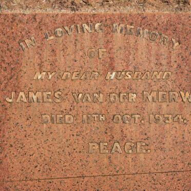 MERWE James, van der -1934