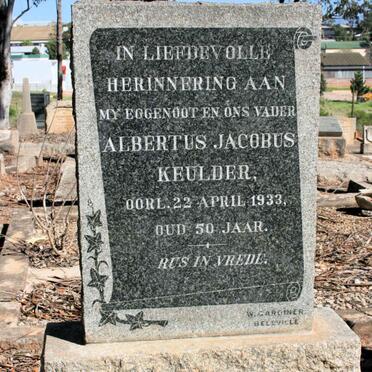 KEULDER Albertus Jacobus -1933