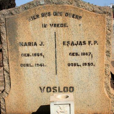 VOSLOO Esajas F.P. 1867-1950 &amp; Maria J. 1869-1941