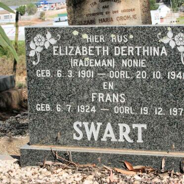 SWART Frans 1924-1971 &amp; Elizabeth Derthina RADEMAN 1901-1941