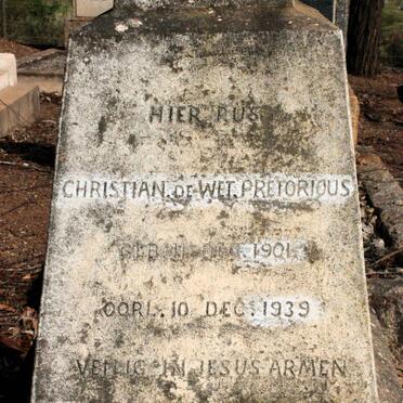 PRETORIUS Christian de Wet 1901-1939