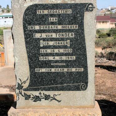 TONDER E.J., van neé JONKER 1860-1941