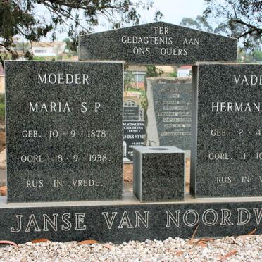 NOORDWYK Hermanus H., Janse van 1872-1963 &amp; Maria S.P. 1879-1938
