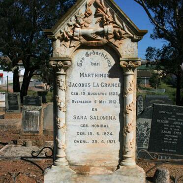 GRANGE Marthinus Jacobus, la 1823-1912 &amp; Sara Salomina HONIBAL 1824-1921
