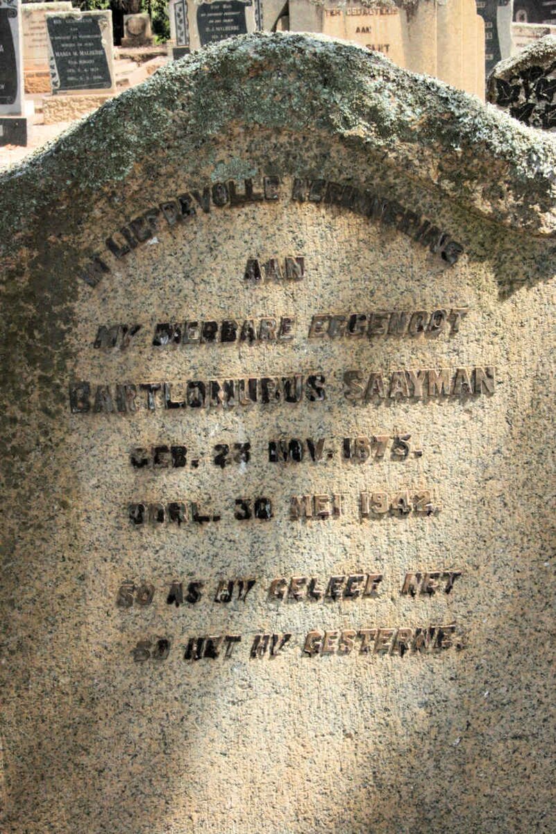 SAAYMAN Bartlomubus 1875-1942