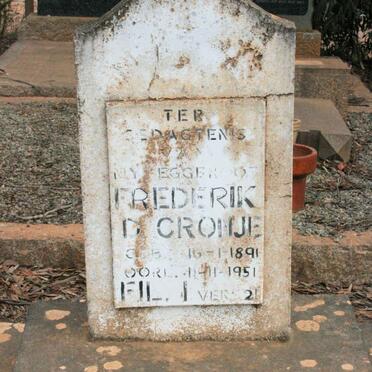 CRONJE Frederik D. 1891-1951