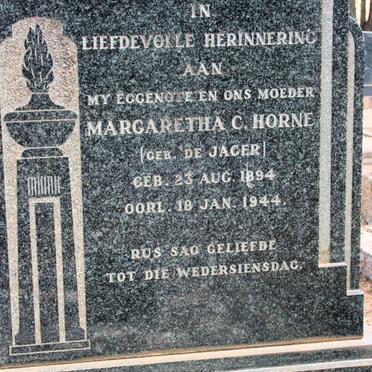 HORNE Magaretha C. neé DE JAGER 1894-1944