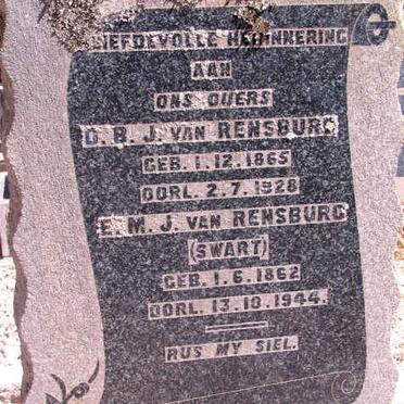 RENSBURG O.B.J., van 1865-1928 &amp; E.M.J. SWART 1862-1944