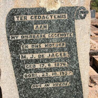 JAGER M.J., de 1876-1937