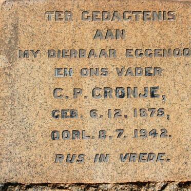CRONJE C.P. 1875-1942